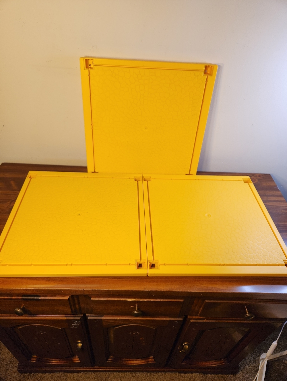 Vintage Barbie Dream House A-Frame Parts 3 Yellow Bottom Floor Replacement Parts